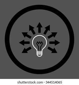 Electric Light vector icon. Style is bicolor flat rounded symbol, black and white colors, rounded angles, gray background.