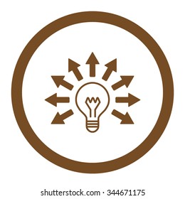 Electric Light vector icon. Style is flat rounded symbol, brown color, rounded angles, white background.