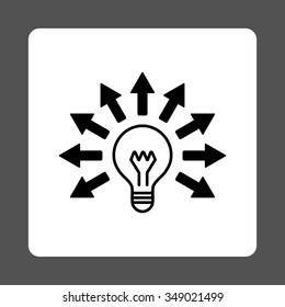 Electric Light vector icon. Style is flat rounded square button, black and white colors, gray background.