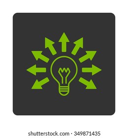 Electric Light vector icon. Style is flat rounded square button, eco green and gray colors, white background.