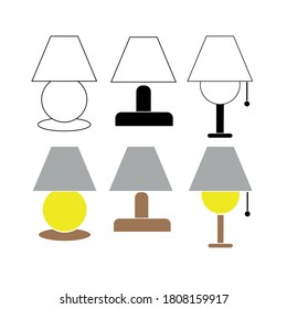 Electric light vector,icon lamp set.