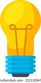 Elektrische Glühbirne, Illustration, Vektorgrafik auf weißem Hintergrund.