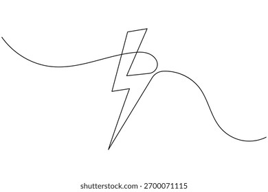 Iluminação elétrica ícone de parafuso contínuo desenho de uma linha potência minimalista e energia esboço vetor ilustração
