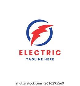 Electric lighting bolt logo design modern minimal concept for electric service and business 