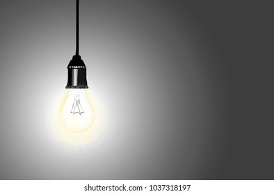 Electric lighting of glow lamp, vector image.