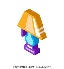 Vector de iconos de la lámpara eléctrica. Señal de luz eléctrica isométrica. ilustración de símbolo aislado de color