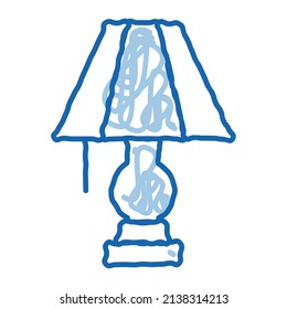 Electric Lighting Lamp sketch icon vector. Hand drawn blue doodle line art Electric Lighting Lamp sign. isolated symbol illustration
