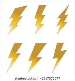 Electric lightning bolt, abstract energy symbol and danger sign, flash alert isolated on white background.