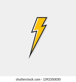 Electric lightning bolt logo for your needs. Thunder icon. Modern flat style vector illustration.