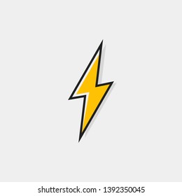 Electric lightning bolt logo for your needs. Thunder icon. Modern flat style vector illustration.