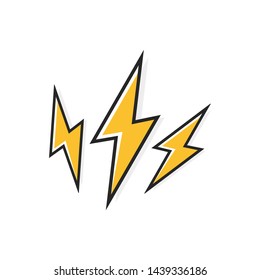 Electric lightning bolt logo for your needs. Thunder icon. Modern flat style vector illustration.