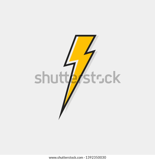 Electric lightning bolt logo for
your needs. Thunder icon. Modern flat style vector
illustration.