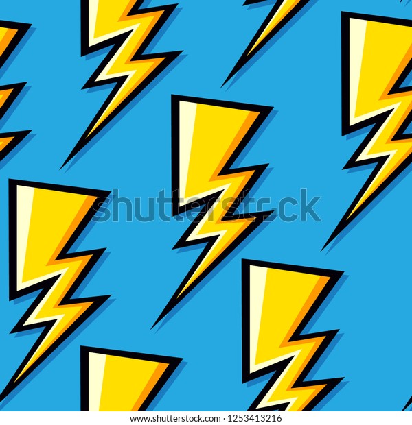 Electric Lightning Bolt Seamless Pattern Vector Stock Vector (Royalty ...
