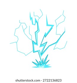 Raio elétrico atingindo uma superfície com uma explosão de energia, ilustrando conceitos de clima, energia forte, tempestade e fenômenos naturais perigosos