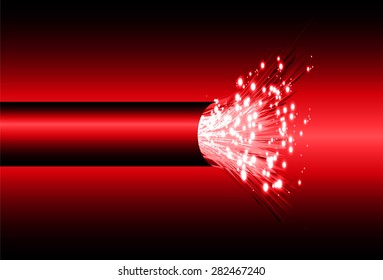 Electric lightning cables. red background with intense glowing sparkles and glitter. light. Electricity, power, bolt. Technology background for computer graphic website internet .circuit.