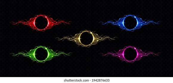 Electric Lightning Circle With Color Glow Effect