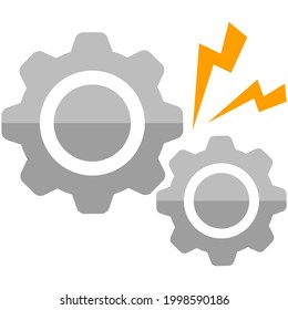 Rayos eléctricos con el logotipo del vector de la rueda cognitiva en blanco