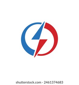Electric lightning flash symbol logo design