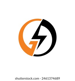 Electric lightning flash symbol logo design