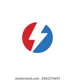 Electric lightning flash symbol logo design