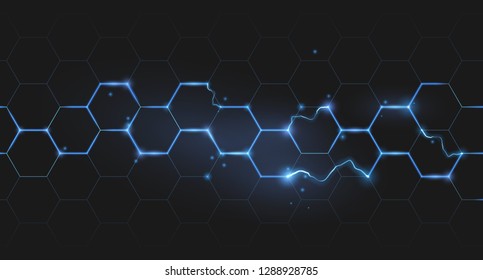 electric lightning honeycomb background