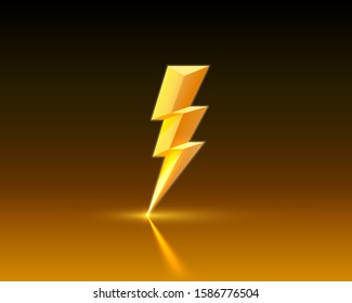 Electric lightning, icons on a dark background. Vector illustration