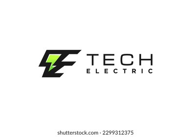 Electric lightning logo design blitz icon symbol