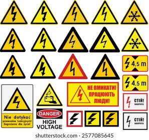 Electric and Lightning Warning Signs
