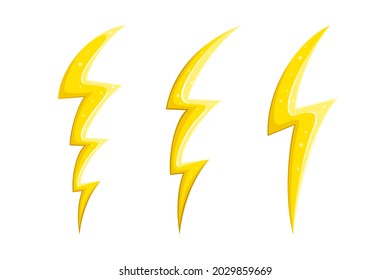 Electric Lightnings Flashes Comic Style Cartoon Stock Vector (Royalty ...