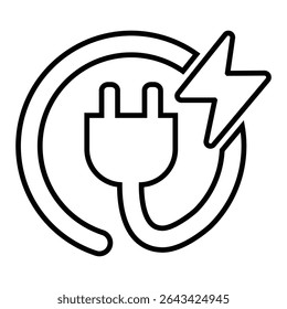 electric line icon design. electric thin black outline symbol vector illustration. editable stroke icon on transparent background.