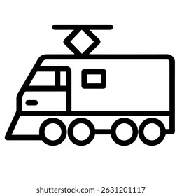 Electric locomotive icon on white background vector
Vector line icon logistics
