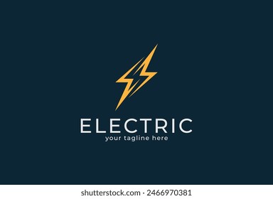 Electric Logo, abstract letter M or MW from lightning bolt combination, tunder bolt design logo template, vector illustration