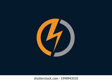 Electric Logo, abstract letter s, circle and lightning bolt combination , electric design logo template, vector illustration