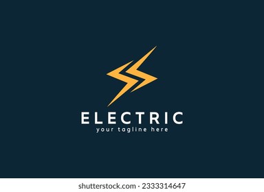 Electric Logo. abstract letter S from negative space lightning bolt , tunder bolt design logo template, vector illustration