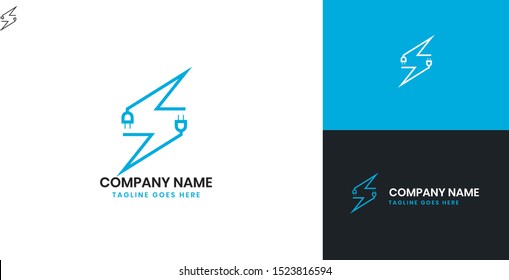 Electric logo - All elements on this template are editable with vector software, suitable for Electricity Business / Industry.