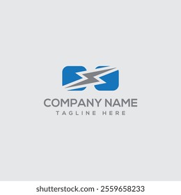 Electric logo from circle negative space, Flat Design Logo vector