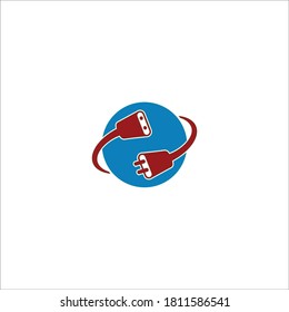 Electric Logo Circle Shape World Globe