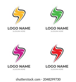 concepto de logotipo eléctrico con un estilo de color plano