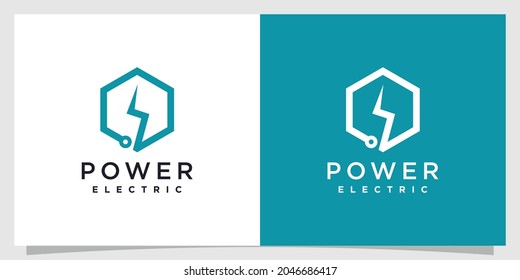Electric logo with creative simple and minimalist concept Premium Vector part 2