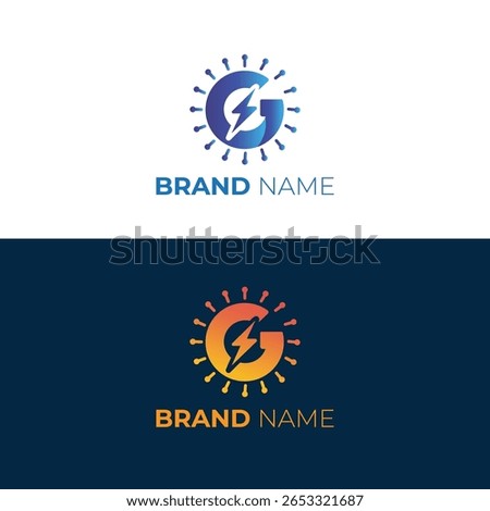 Electric Logo Design with Lightning Bolt and Letter G
