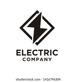 Electric logo design with square frame