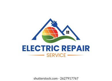 Electric logo. Electrical Power Sun Solar Energy Logo