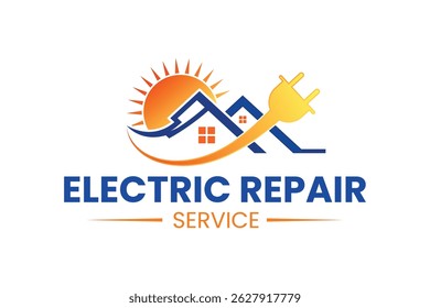 Electric logo. Electrical Power Sun Solar Energy Logo