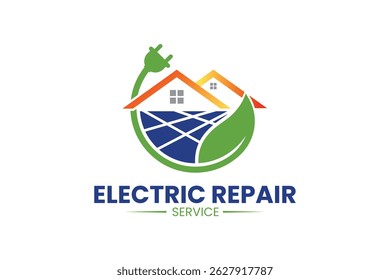 Logotipo elétrico. Eletricidade Energia solar logotipo de energia solar