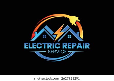 Electric logo. Electrical Power Sun Solar Energy Logo
