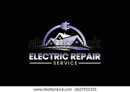 Electric logo. Electrical Power Sun Solar Energy Logo