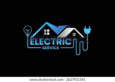 Electric logo. Electrical Power Sun Solar Energy Logo