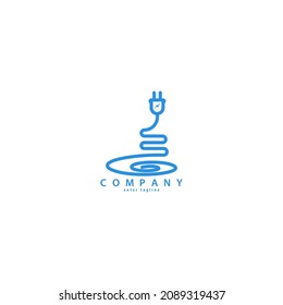 Electric logo element design with cable reel editable
