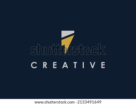 Electric Logo. Flash Icon Thunder Bolt  Shape Letter S F J I. Suitable For Technology, Business and Branding Logos. Flat Design Vector Template Elements