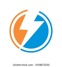 electric logo flash vector bolt